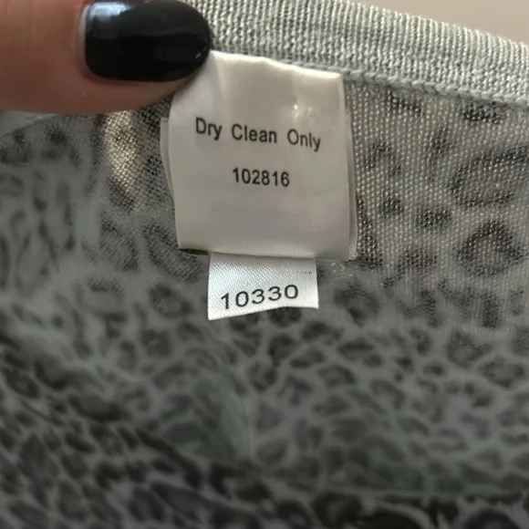 Garnet Hill Signature merino leopard print cardigan - Picture 3 of 3